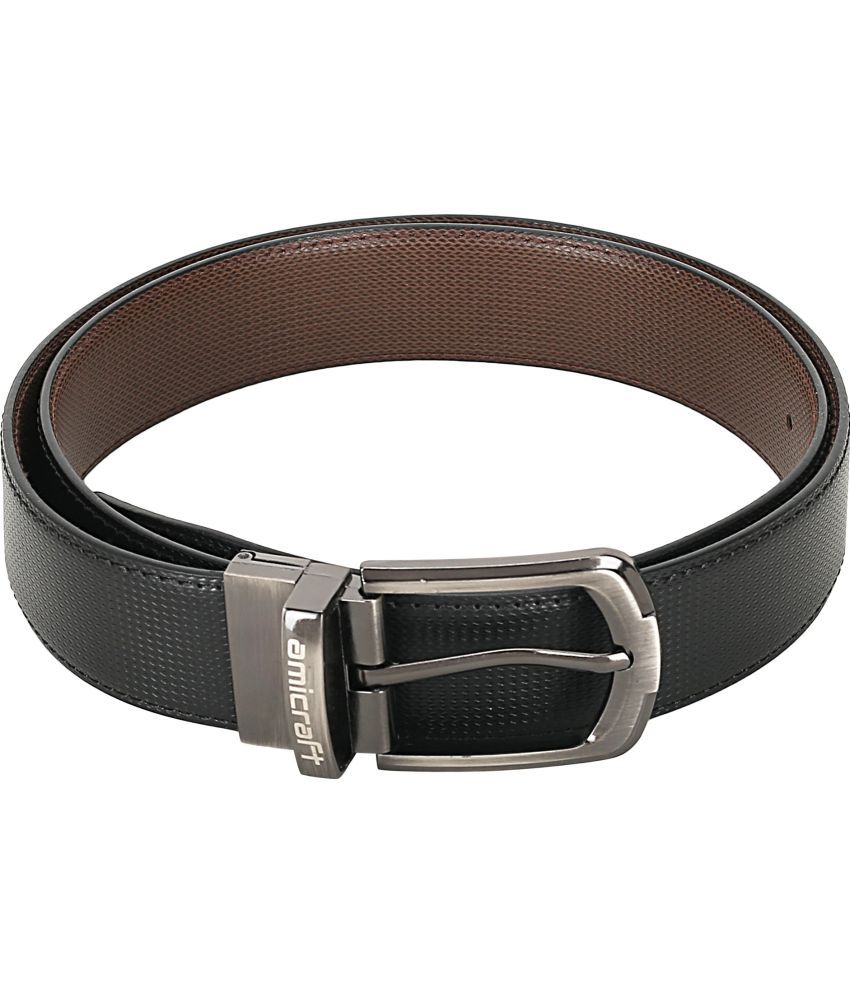     			Amicraft - Black PU Men's Casual Belt ( Pack of 1 )