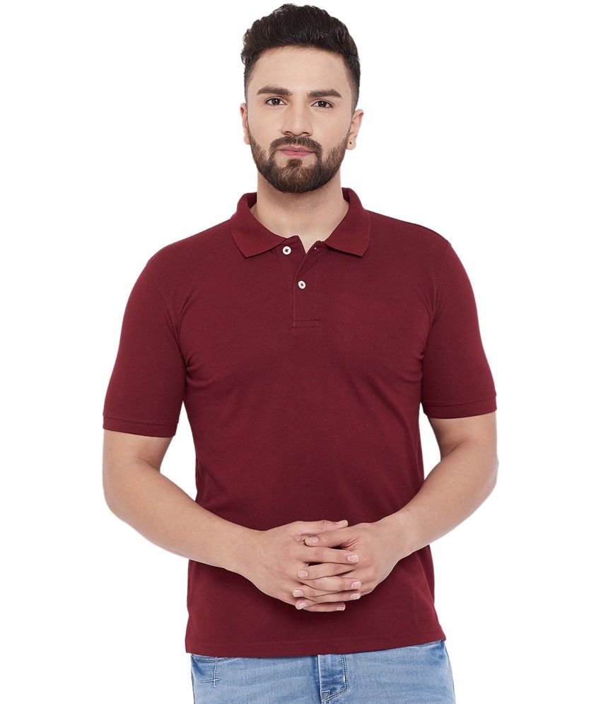     			KETEX Pack of 1 Cotton Blend Slim Fit Solid Half Sleeves Men's Polo T Shirt ( Maroon )