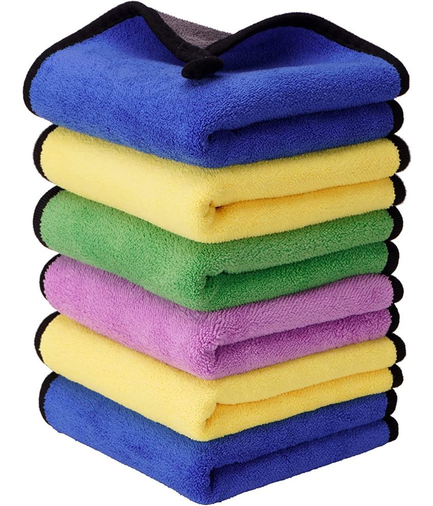     			Mockhe Multicolor 800 GSM Drying Towel For Automobile ( Pack of 6 )