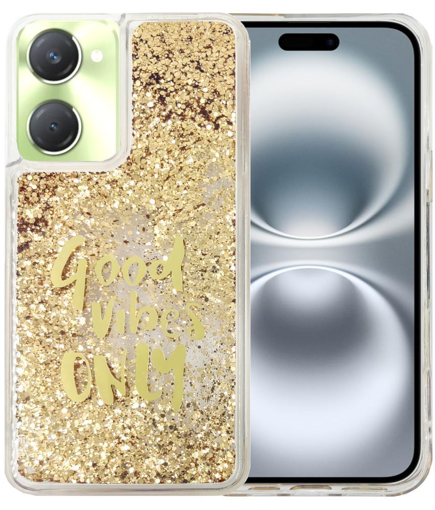     			Shining Stars Gold Printed Back Cover Silicon Compatible For Vivo T3 Lite 5G ( Pack of 1 )