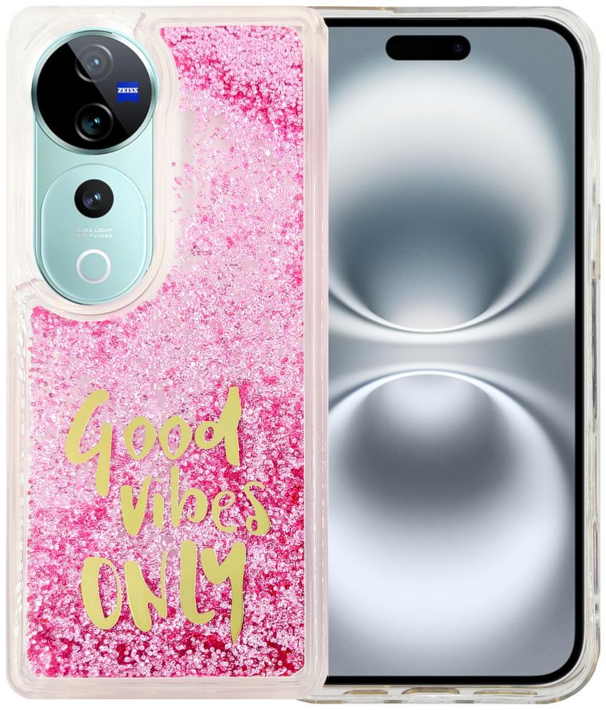     			Shining Stars Pink Printed Back Cover Silicon Compatible For Vivo V40 Pro 5G ( Pack of 1 )