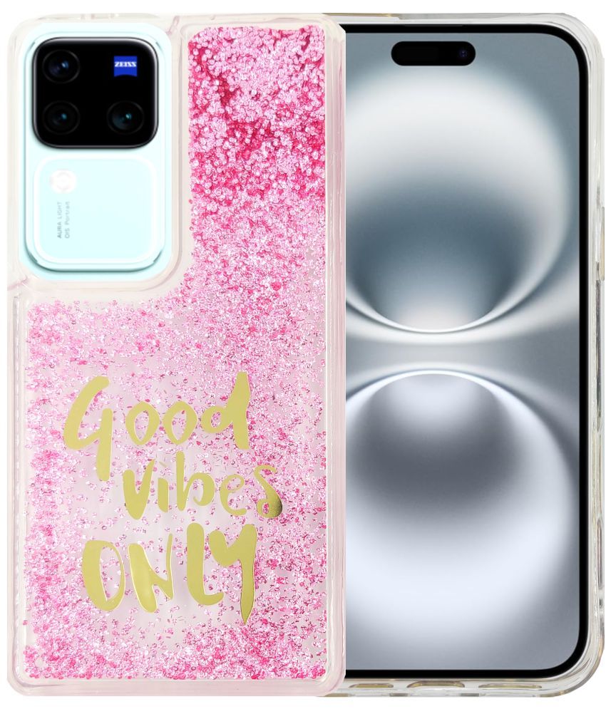     			Shining Stars Pink Printed Back Cover Silicon Compatible For Vivo V30 Pro 5G ( Pack of 1 )