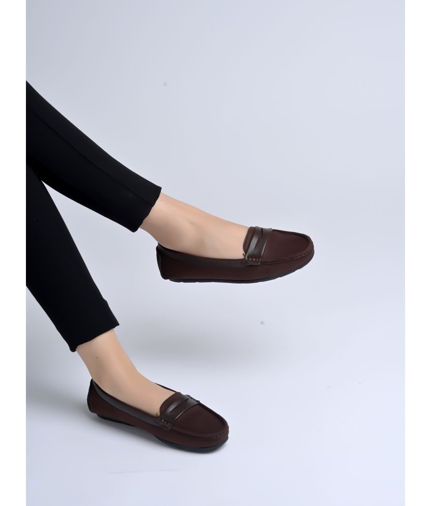     			Shoetopia Brown Women's Loafers