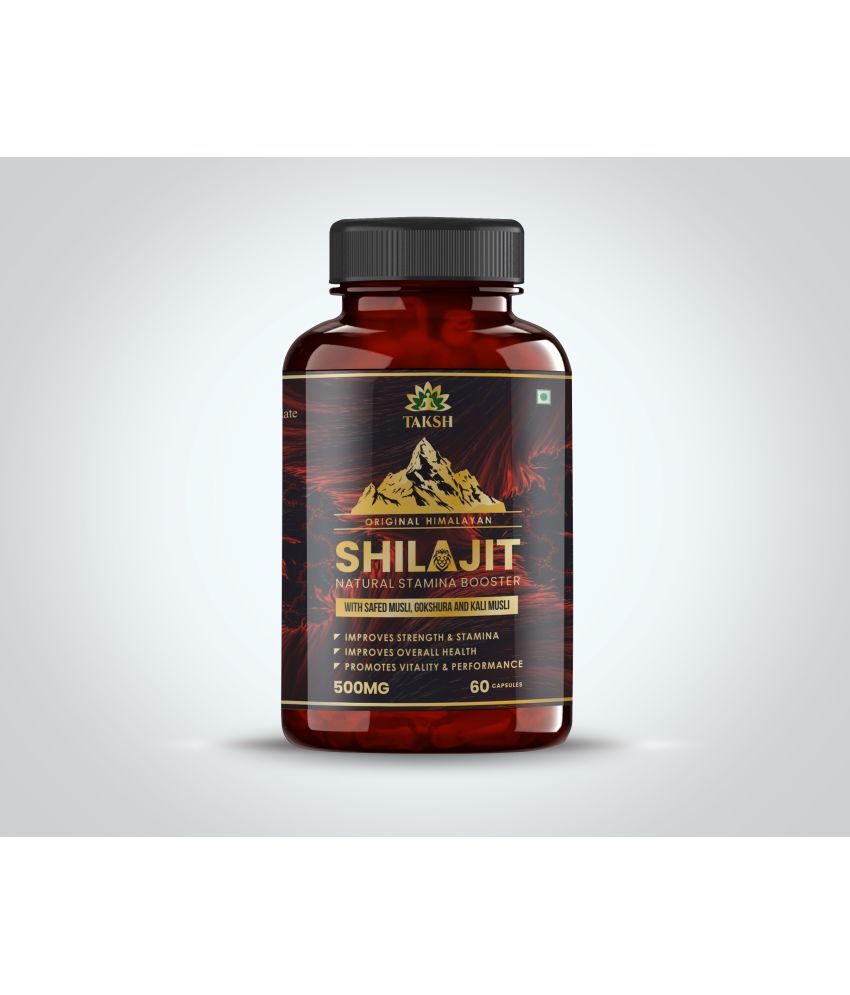     			Taksh Shilajit Capsule with Safed Musli & Ashwagandha for Power & Strength 60 No.s (Pack of 1)