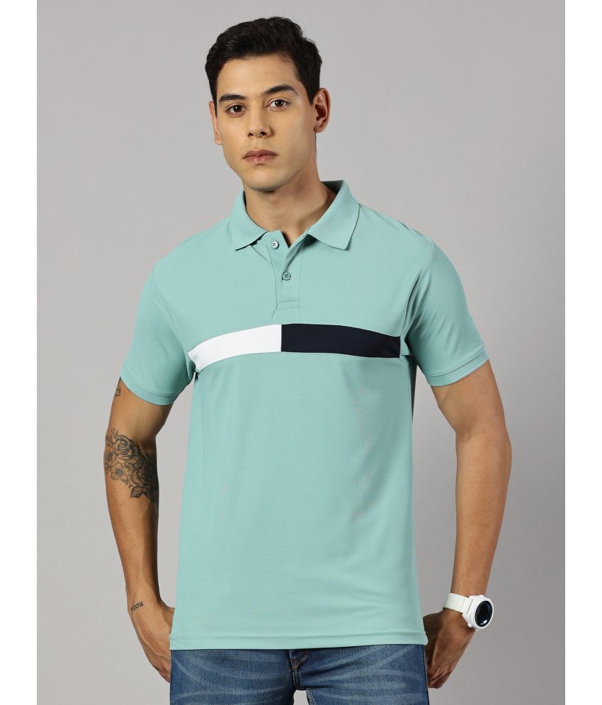     			Y.O.U. Pack of 1 Polyester Slim Fit Colorblock Half Sleeves Men's Polo T Shirt ( Green )