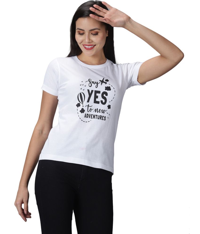     			Y.O.U. Pack of 1 Cotton Women's T-Shirt ( White )