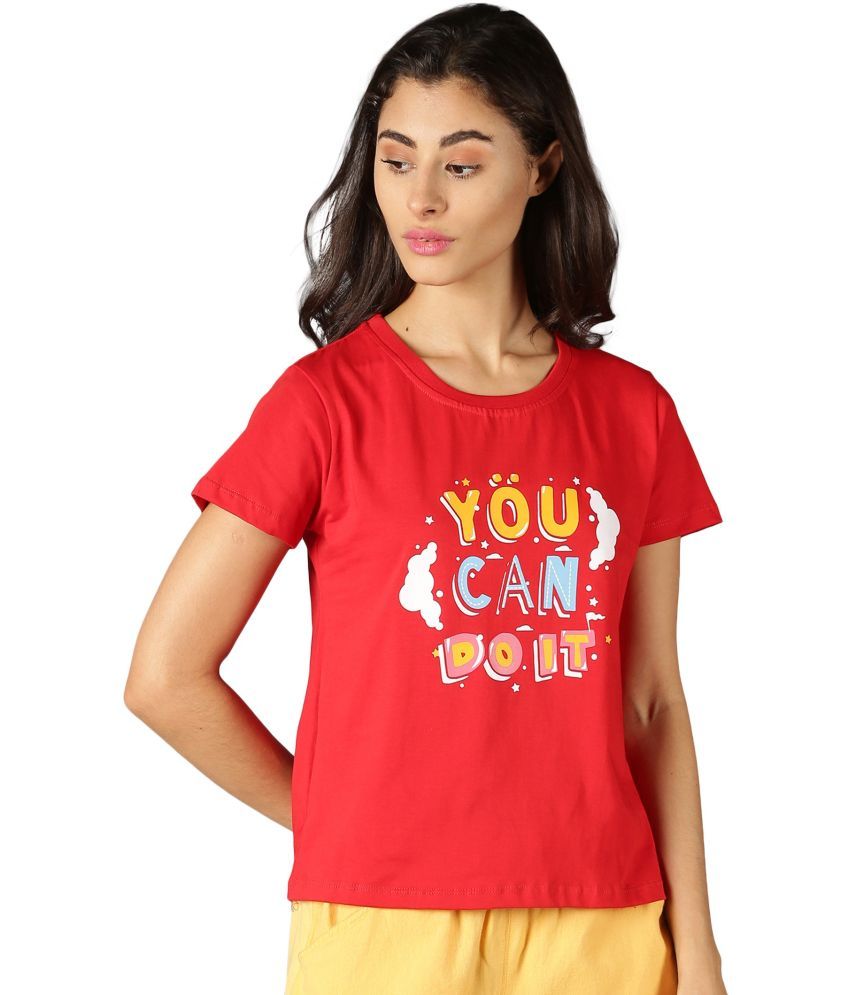     			Y.O.U. Pack of 1 Cotton Blend Women's T-Shirt ( Red )