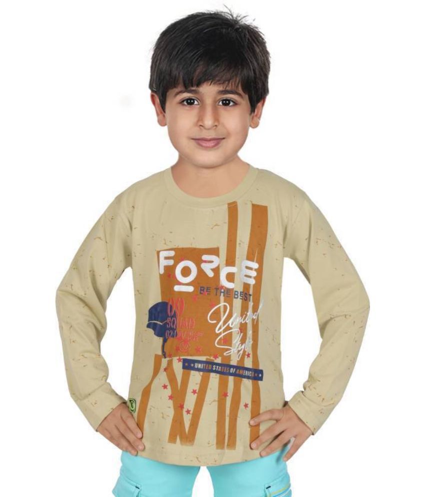     			hrr Pack of 1 Boys Cotton T-Shirt ( Beige )