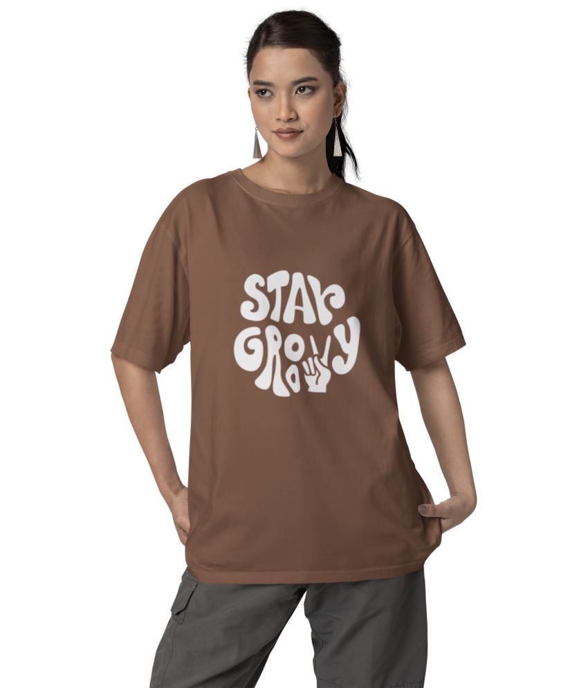     			BICHARA Brown Cotton Blend Women's Regular Top ( Pack of 1 )