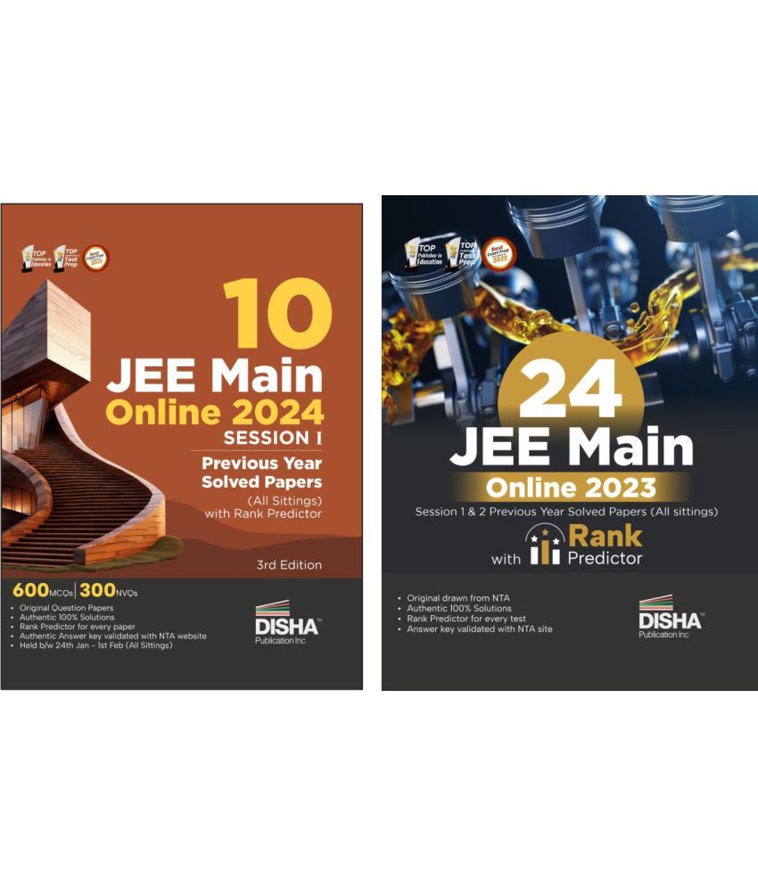     			Combo (set of 2 Books) 34 JEE Main Online 2024 Session I & 2023 Session I & 2 Previous Year Solved Papers (All sittings) with Rank Predictor | PYQs fo