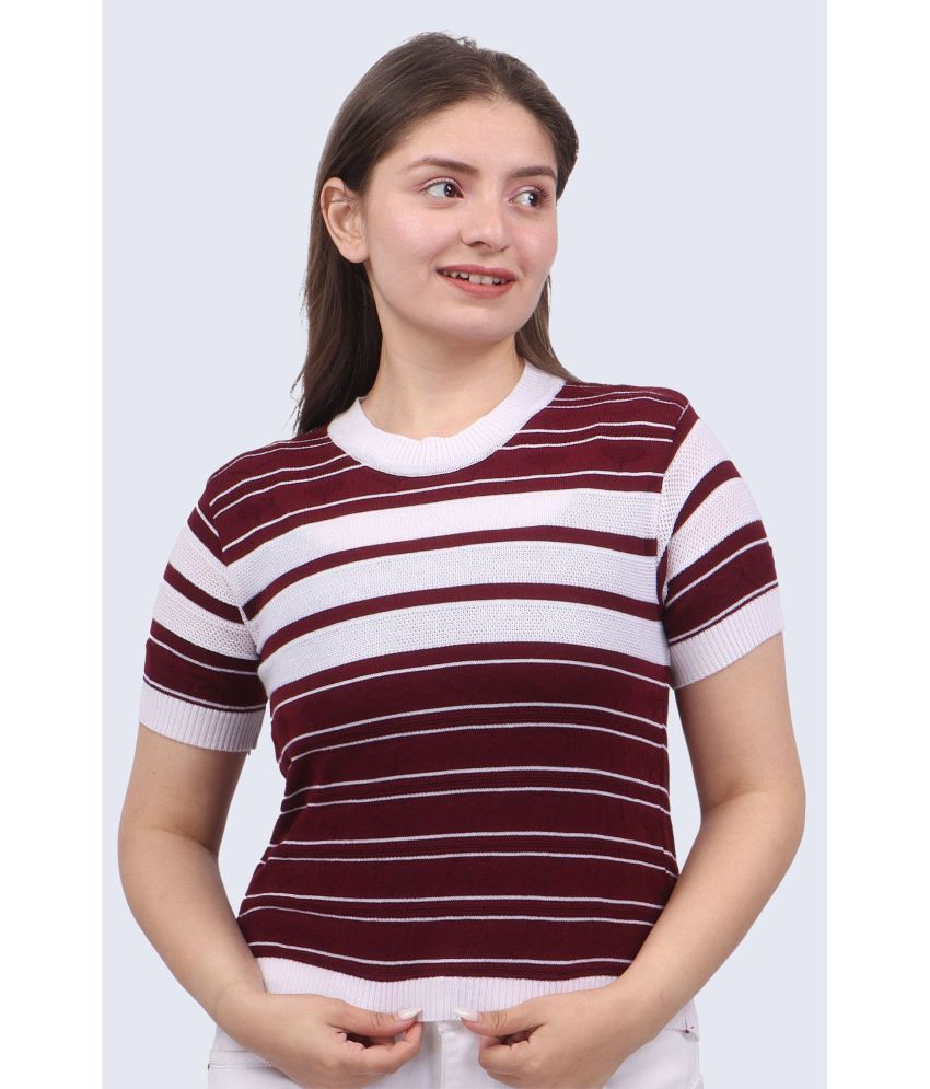     			FEVERFEW Maroon Cotton Women's Regular Top ( Pack of 1 )