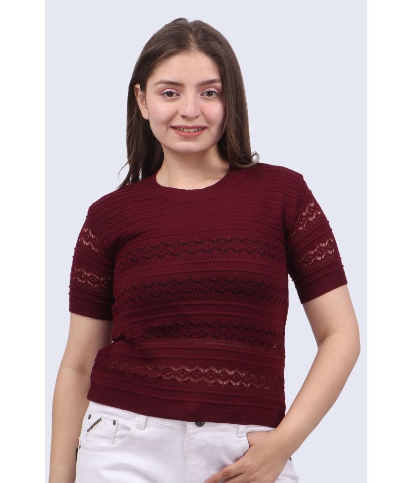     			FEVERFEW Maroon Cotton Women's Regular Top ( Pack of 1 )