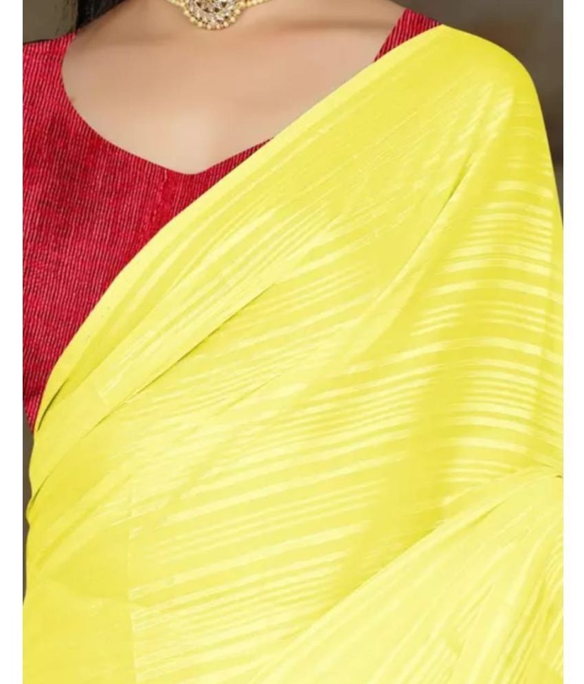     			Gullak Art Silk Dyed Saree With Blouse Piece ( Yellow , Pack of 1 )