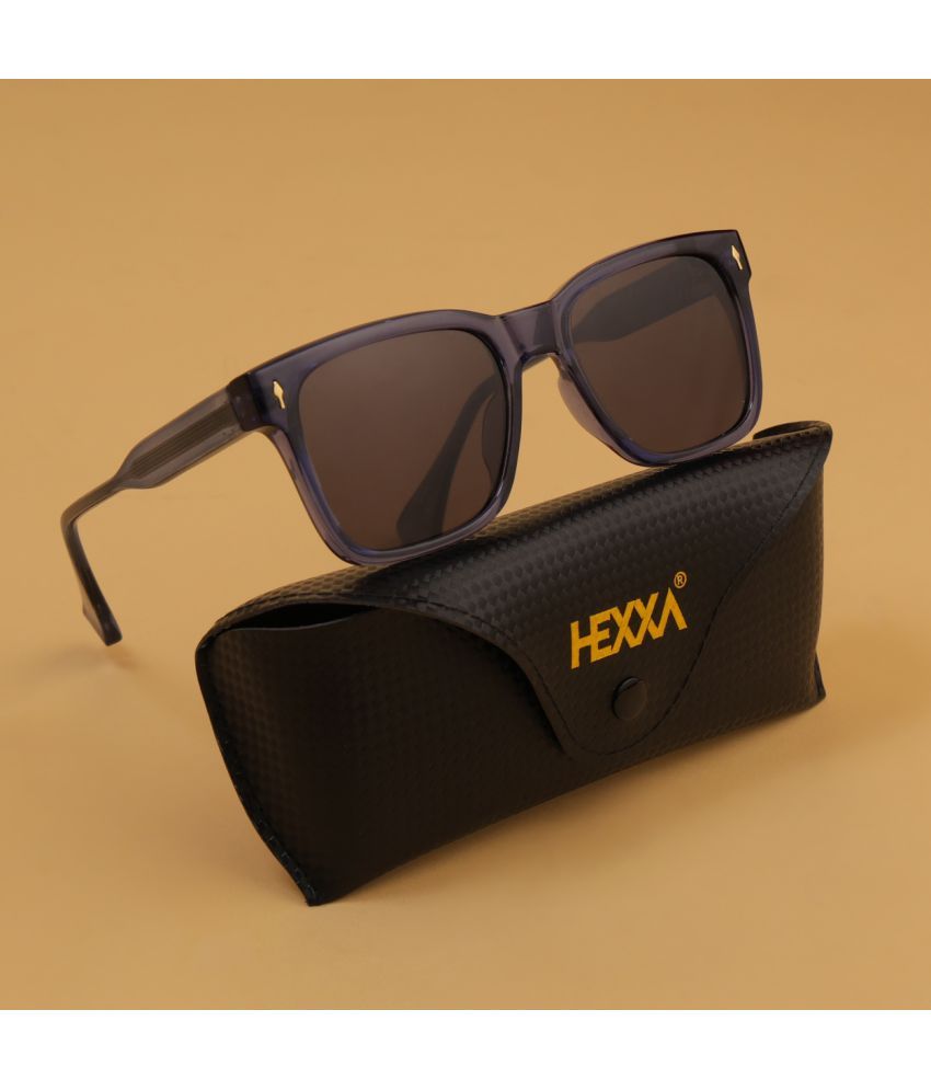     			Hexxa Navy Blue Rectangular Sunglasses ( Pack of 1 )