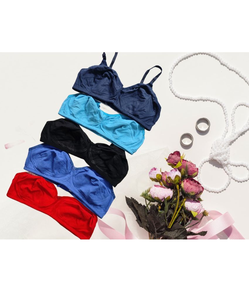     			JC SUPARI Pack of 3 Cotton Blend Non Padded Everyday Bra For Women ( Multicolor )