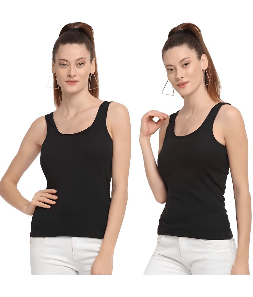     			MULTIWA Cotton Camisoles ( Black )