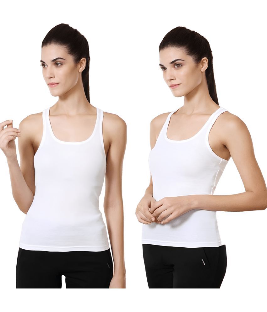     			MULTIWA Cotton Camisoles ( White )