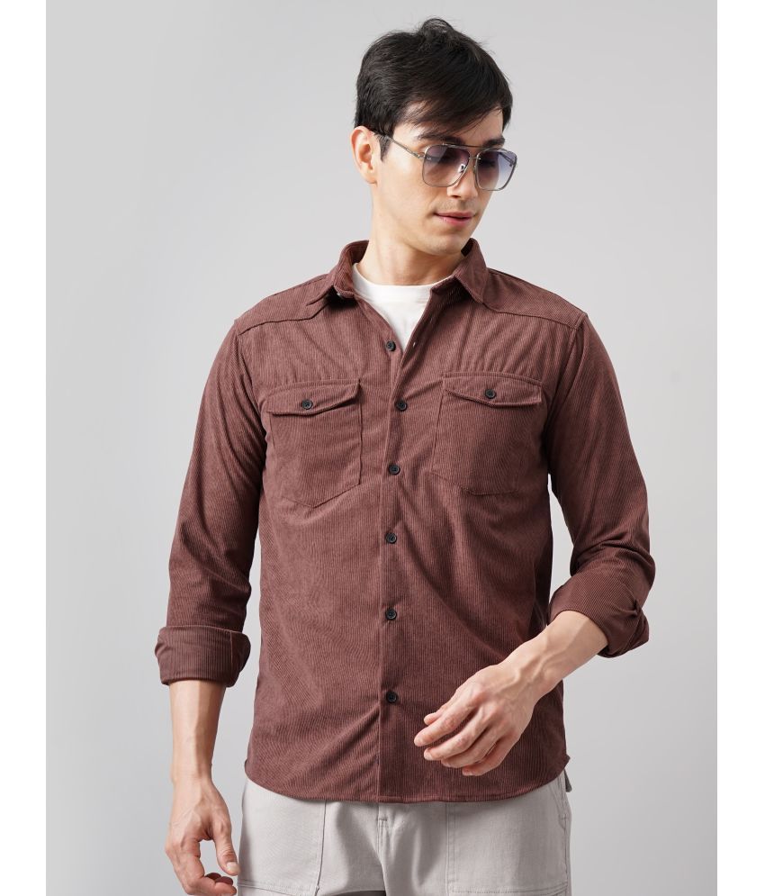     			Paul Street Polyester Slim Fit Striped Full Sleeves Men's Casual Shirt - Rust ( Pack of 1 )