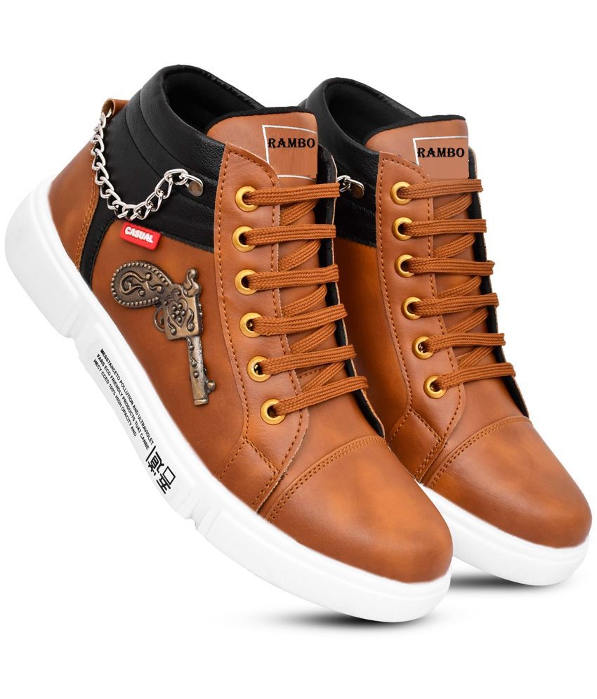     			Rambo  Shotgun Tan Men's High Tops Shoes