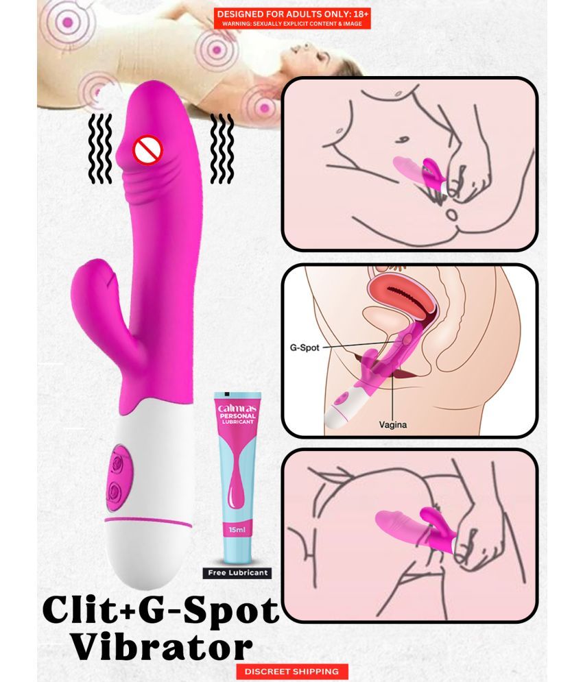     			USB Chargeable G Spot Multi Frequency Waterproof Vibrator Sex Toy For Women + Free Kaamraj Lubricant