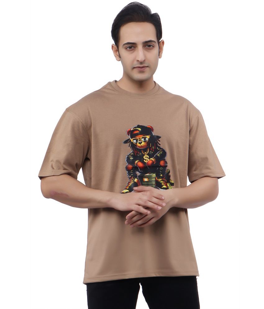     			WILD ELEPHANT Cotton Blend Oversized Fit Printed Half Sleeves Men's Round T-Shirt - Multicolor ( Pack of 1 )