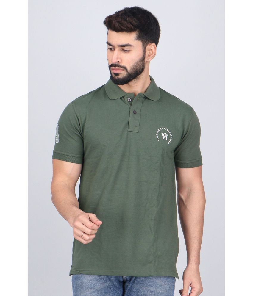     			WILD ELEPHANT Pack of 1 Cotton Regular Fit Solid Half Sleeves Men's Polo T Shirt ( Green )