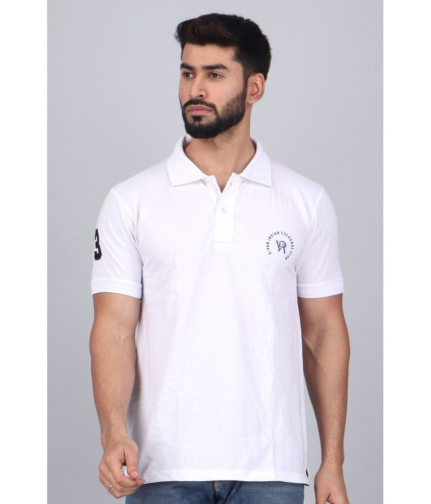     			WILD ELEPHANT Pack of 1 Cotton Regular Fit Solid Half Sleeves Men's Polo T Shirt ( White )