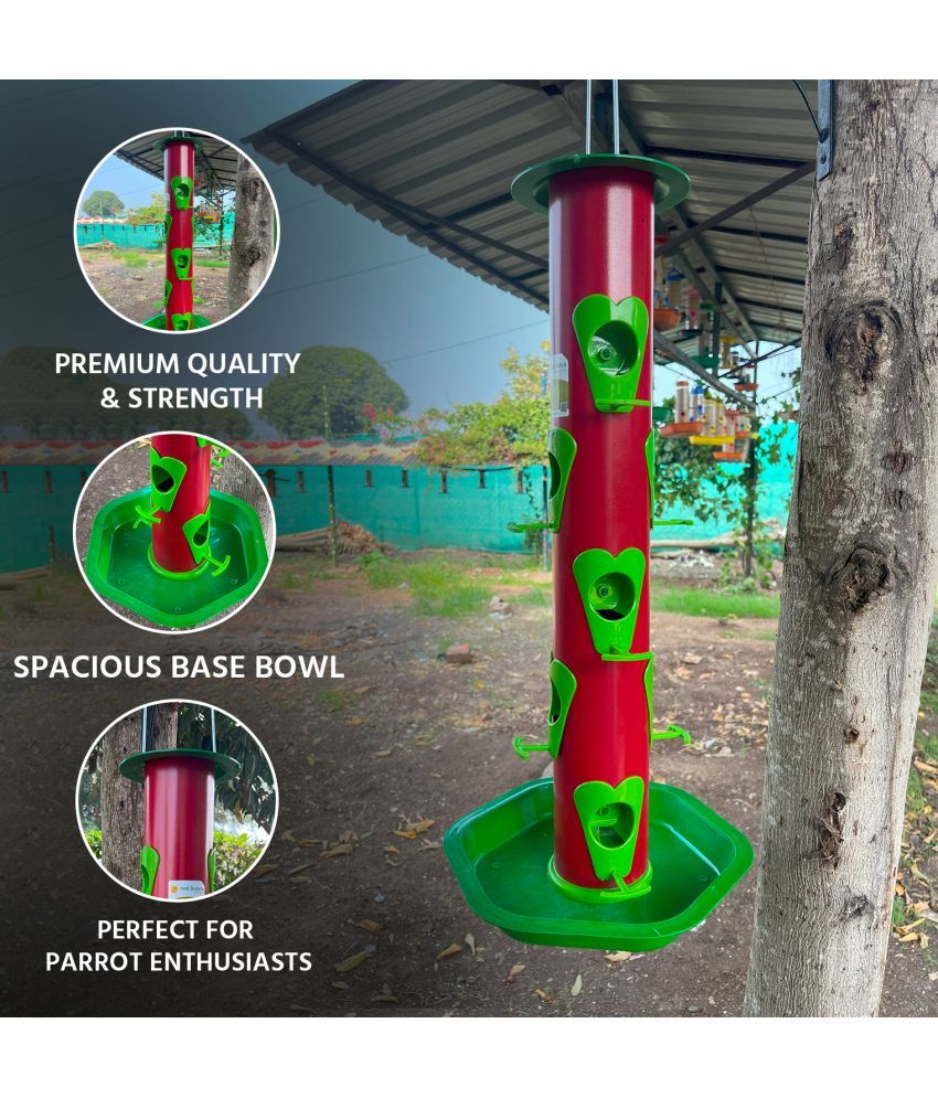     			Amijivdaya Bird Feeder Red W