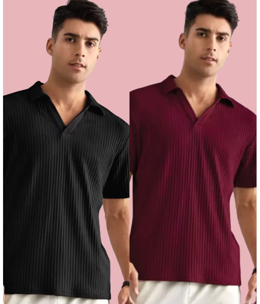     			Christy World Pack of 2 Polyester Regular Fit Solid Half Sleeves Men's Polo T Shirt ( Multicolor12 )