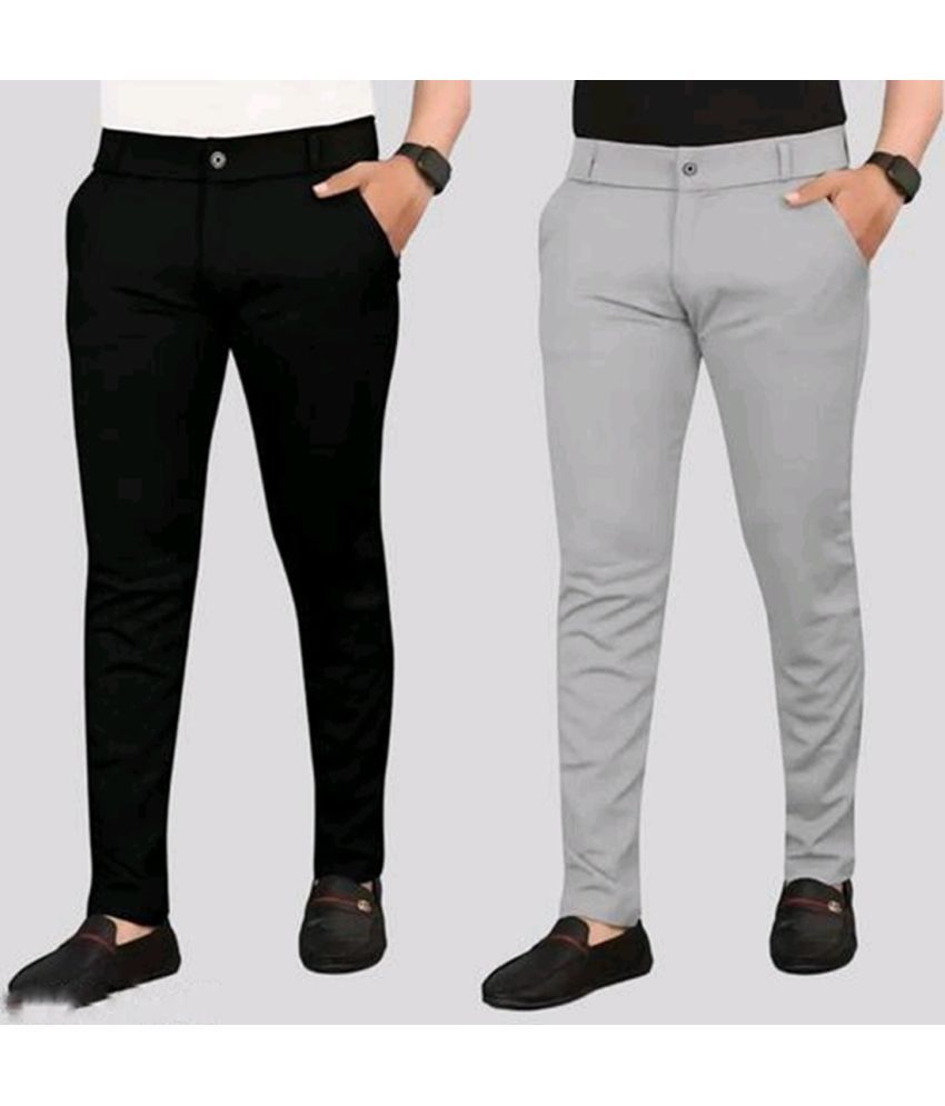     			DWIDEN Regular Flat Men's Chinos - Black ( Pack of 2 )