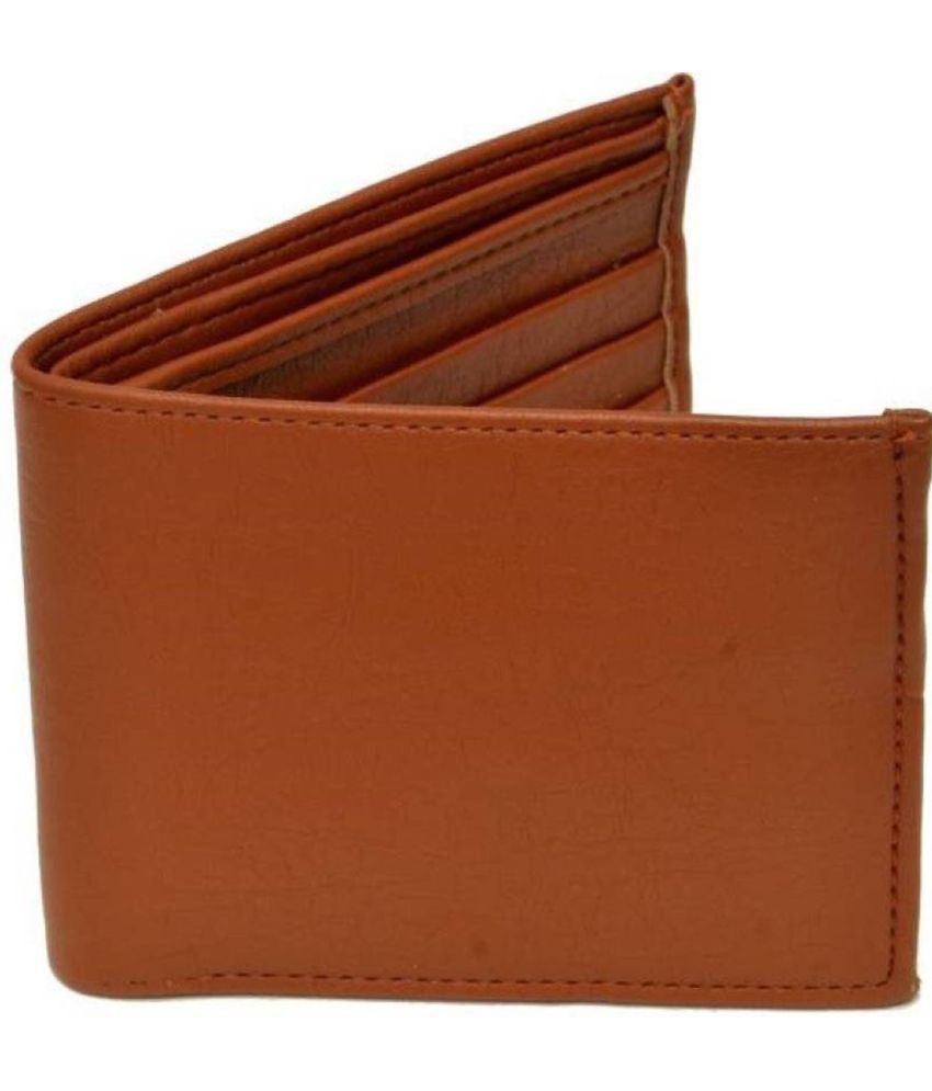     			Eagle Buzz PU Self Design Men's Regular Wallet With 3 Slots For Card ( Tan , Pack of 1 )