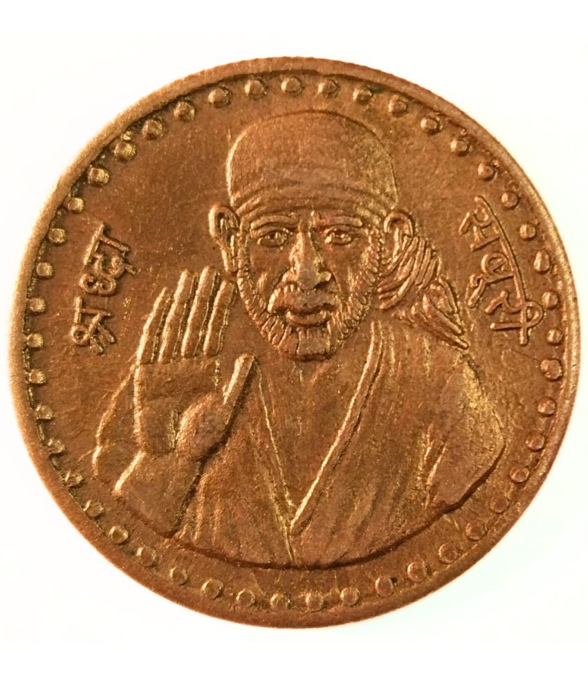     			East India Company UK One Anna 1835 Shri Sai Baba Ji – Very Rare Om Diya Kamal Naag Devta Pooja Token (10g, 5cm