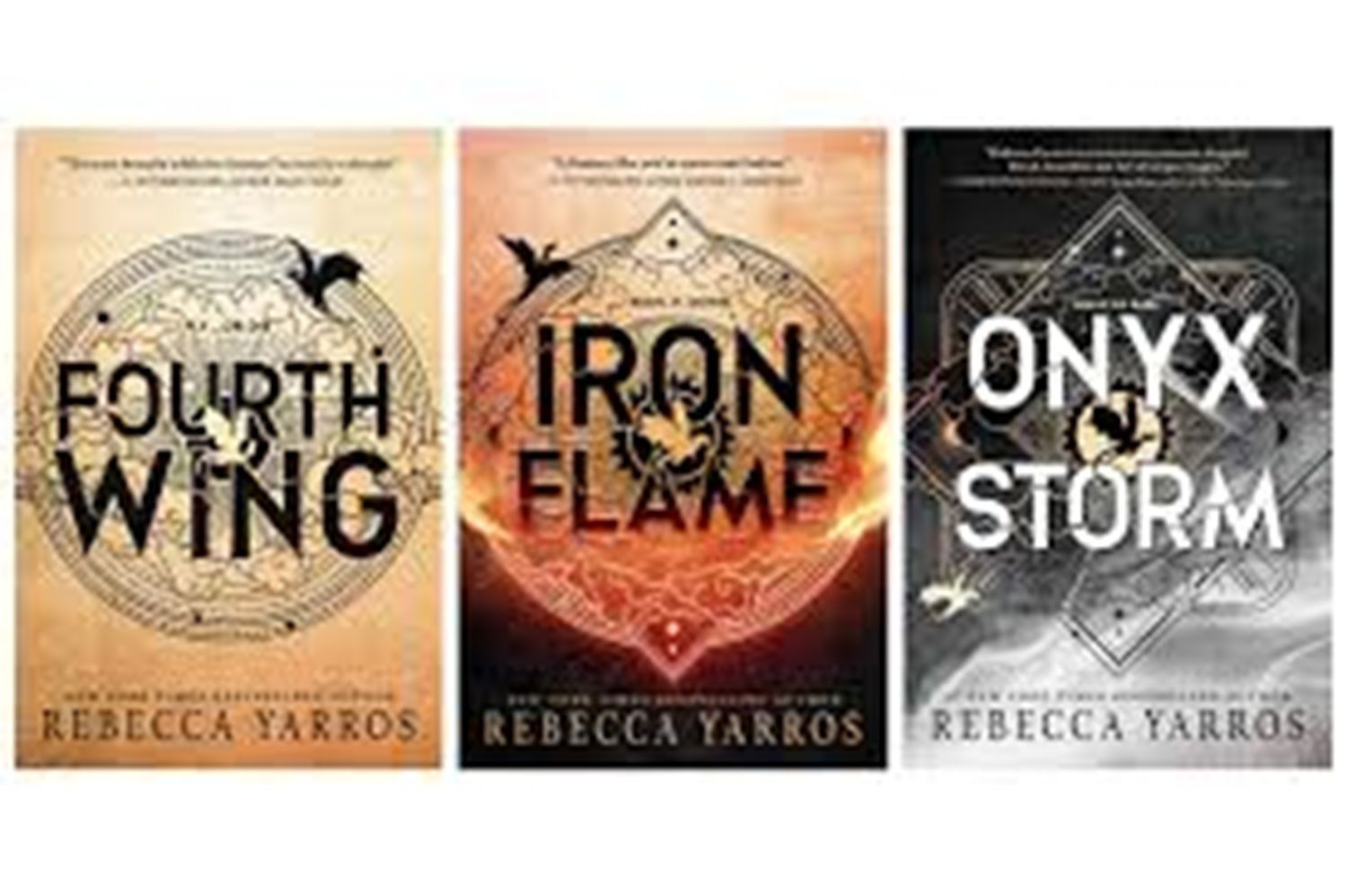     			FOURTH WING - IRON FLAME - ONYX STORM - (3BOOK SET ) - BY REBECCA YARROS