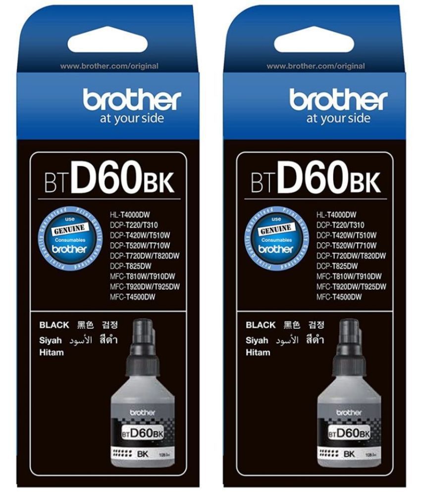     			KALAR BT60D BK For DCP T220 Ink Black Pack of 2 Cartridge for with Brother DCP-T300, DCP-T500W, DCP-T700W. DCP-T800W inkjet printers