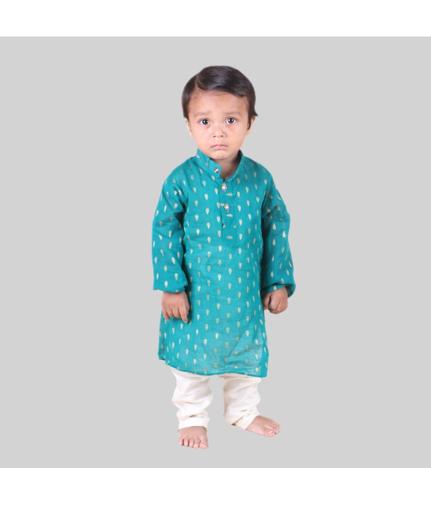     			Kidzee Kingdom Baby Boys Cotton Solid - Pattern Kurta Pyjama Set ( Multicolor , Pack of 1 )