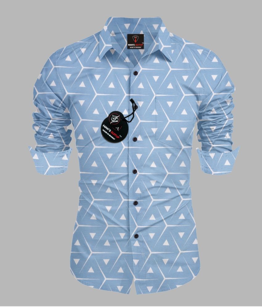     			MAN'S SUITUP Viscose Regular Fit Printed Full Sleeves Men's Casual Shirt - Blue ( Pack of 1 )