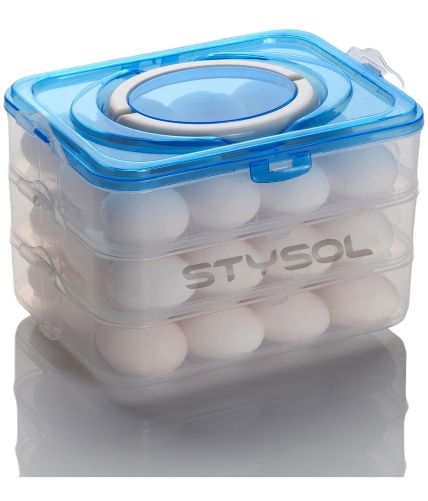     			Stysol Egg Box Plastic White Egg Container ( Set of 1 )