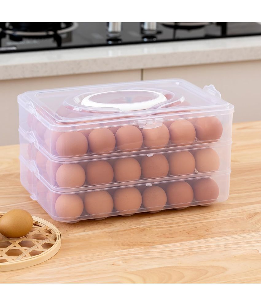     			Stysol Egg Box Plastic White Egg Container ( Set of 1 )