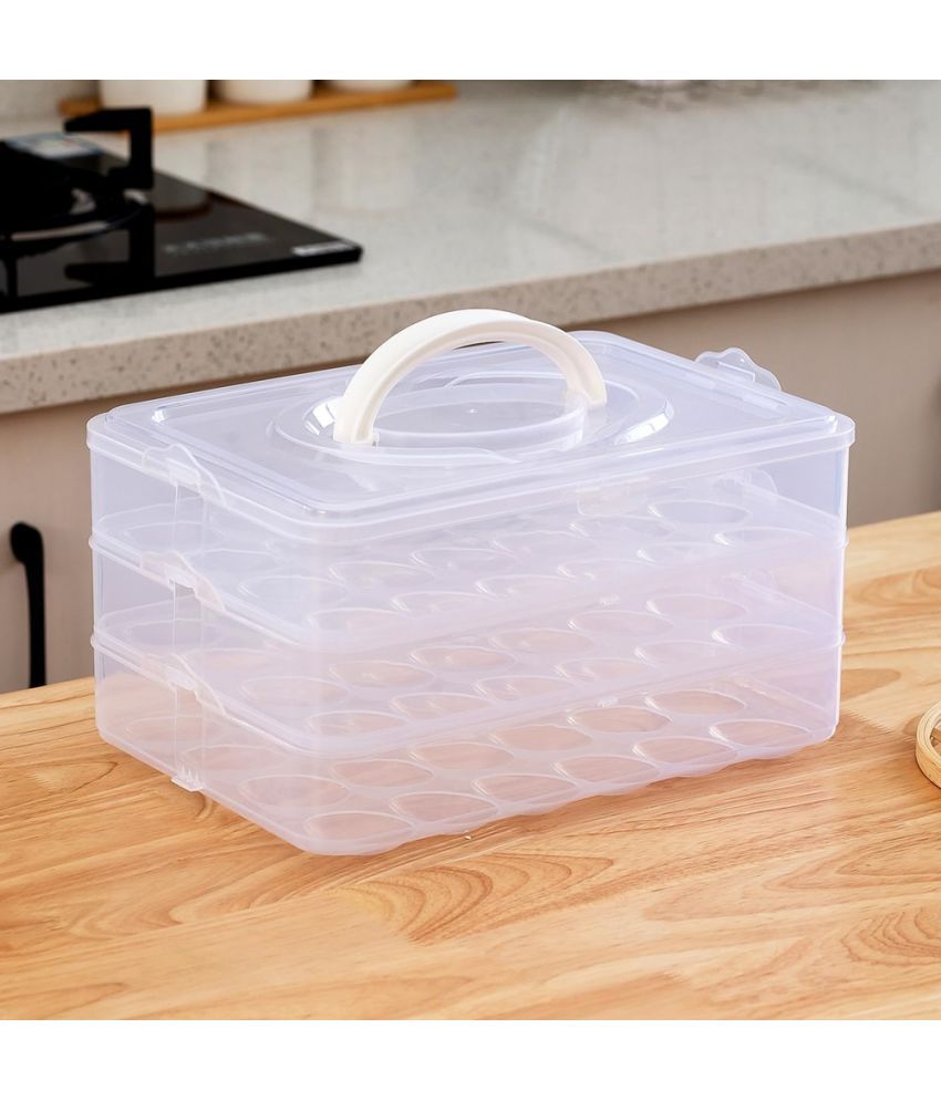     			Stysol Egg Storage Plastic White Egg Container ( Set of 1 )