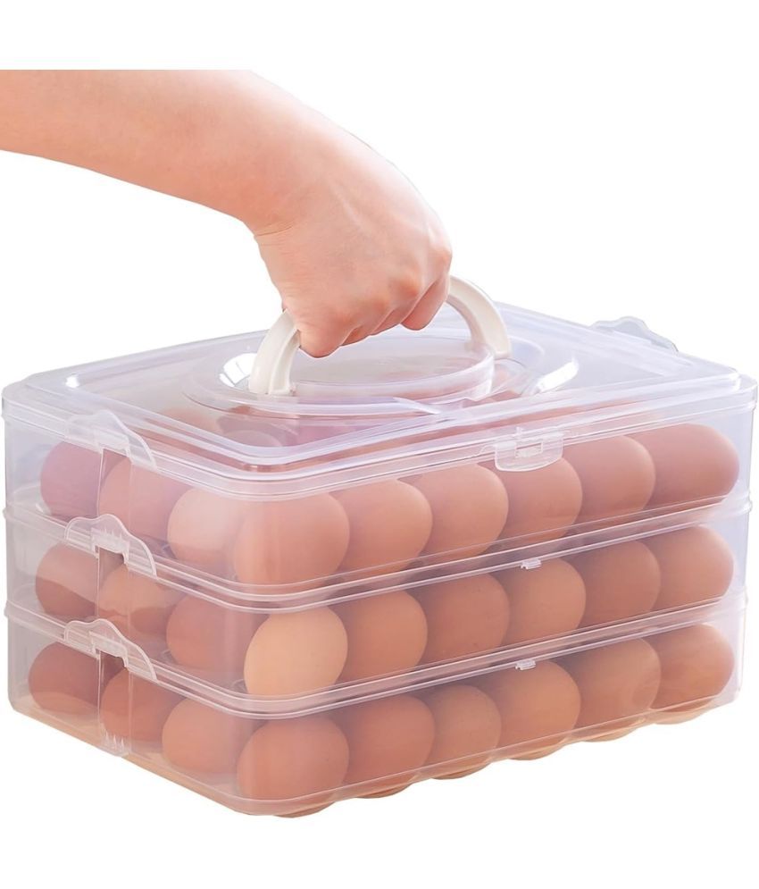     			Stysol Egg Tray Plastic White Egg Container ( Set of 1 )