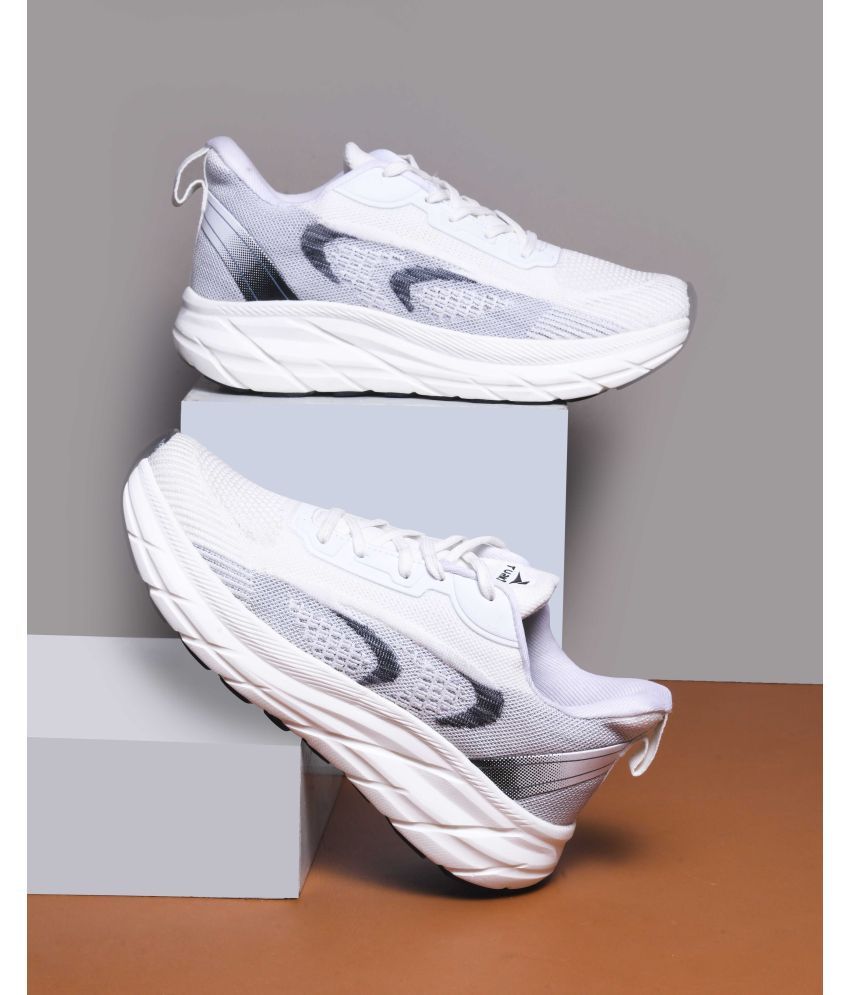     			TurnX Round_White White Men's Sports Running Shoes