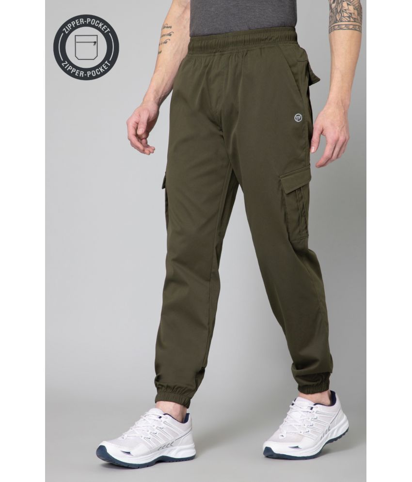     			Turnfit Regular Flat Men's Joggers - Dark Green ( Pack of 1 )