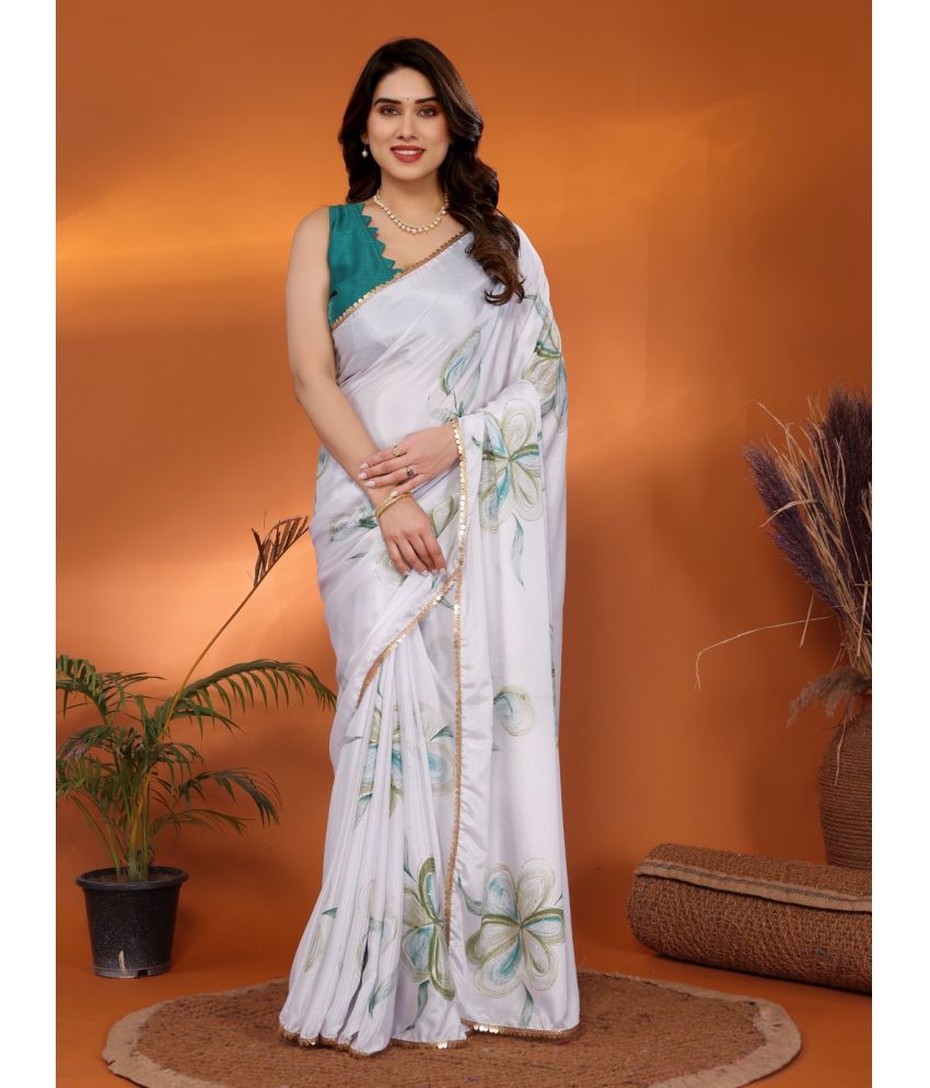     			BLEESSBURY Chiffon Printed Saree With Blouse Piece ( Green , Pack of 1 )