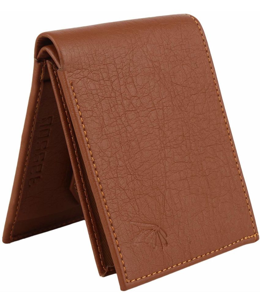     			Eagle Buzz 100% Leather Self Design Men's Regular Wallet With 3 Slots For Card ( Tan , Pack of 1 )