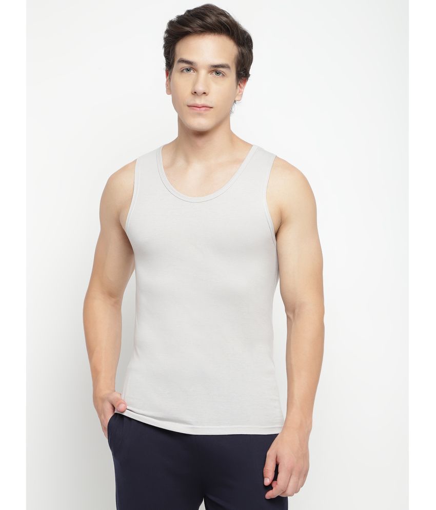     			La Intimo Pack of 1 Cotton Tank For Men ( Grey )