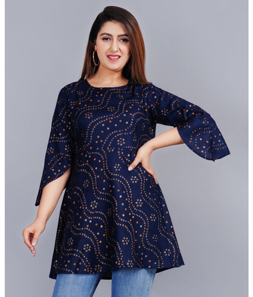     			NUPITAL Navy Blue Rayon Women's Tunic ( Pack of 1 )