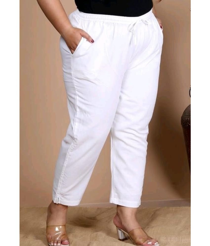     			OuterWear Pack of 1 Cotton Blend Regular Women's Casual Pants ( White )