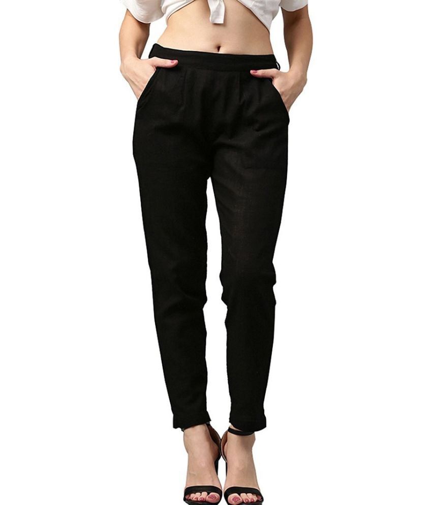     			OuterWear Pack of 1 Cotton Blend Tapered Women's Cigarette Pants ( Black )