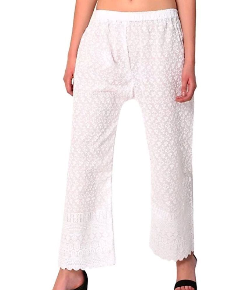     			OuterWear Pack of 1 Cotton Blend Relaxed Women's Casual Pants ( White )