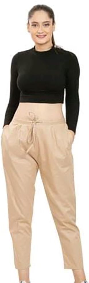     			OuterWear Pack of 1 Cotton Blend Regular Women's Casual Pants ( Beige )